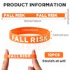 12 Pcs Fall Risk Bracelet Emergency Alert Wristband for Elderly Patient Wristbands Fall Risk Silicone Wristbands Rubber Bracelets for Men Women Kids Old People Gifts, Orange