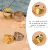 10pcs Hand-Working Sewing Thimble, Adjustable Metal Finger Shield Ring, Leather Coin Finger Protectors, Sewing Thimble Rings Cap Metal Shield for Knitting Quilting DIY Craft Tools