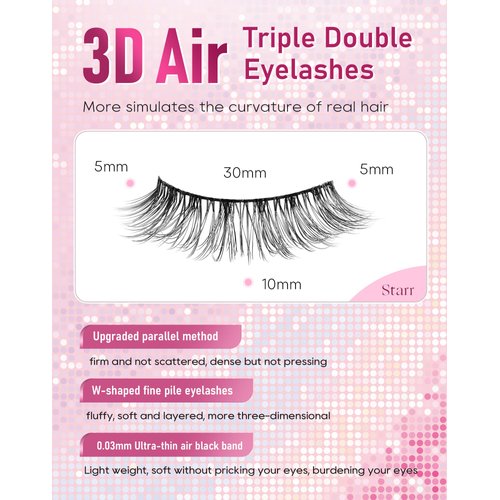 Lash natural wispy eyelashes, Frihappy false eyelashes, Wispy Strips, Faux Mink Lashes, black band lashes, pestañas postizas naturales, 7 pairs, Frihappy 2024 lashes #Starr