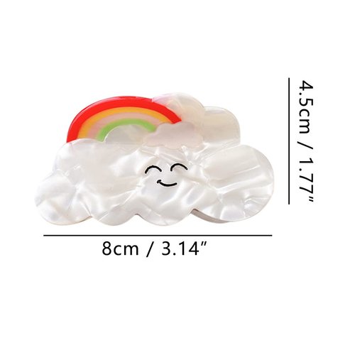 Rainbow Cloud Hair Clip,Acetate Claw Clips,Hair Clips for Women,Multicolored