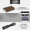 Do it Best Wood Putty Filler Paintable Kit- 16oz White Wood Filler Paintable- Interior & Exterior Wood Filler- Bundled w/Putty Knife & Sanding Sponge (3 Items)