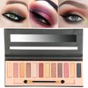 2 Pcs 12 Colors Eye Shadow Palette,Nude Matte Smokey Shimmer Glitter Eyeshadow Palette,Blendable Rich Colors,Waterproof Beauty Makeup Palette Kit with Double-Ended Makeup Brush(A+B)