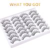 Kisslily 14 Pairs 18mm False Eyelashes Multipack Natural Look Wispy Fake Eyelashes Wholesale Contact Lens Friendly Faux Mink Lashes Pack Suitble For Daily Wear Lightweight No Glue (3DX14)