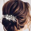 Latious Crystal Bride Wedding Hair Comb Silver Pearl Hair Pieces Rhinestones Bridal Hair Accessories for Women and Girls