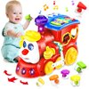 Baby Toys for 1 Year Old Boy Girl Gift Musical Train Baby Toys 6-12 12-18 Months,Early Educational Learning Montessori Kids Toys with Blocks/Light Toddler Christmas Birthday Gifts for 1 2 3 Year Old