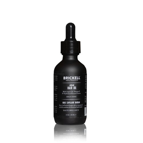 Brickell Men's Argan Oil for Hair, Natural and Organic Hair Oil For Men, Lightweight Hair Treatment, 2 Ounce, Scented