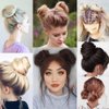 KGBFASS Bun Hairpiece for Women Straight Drawstring Ponytail Hair Extensions Synthetic Mini Clip in Chignon Scrunchies Hairpiece(4H27#)