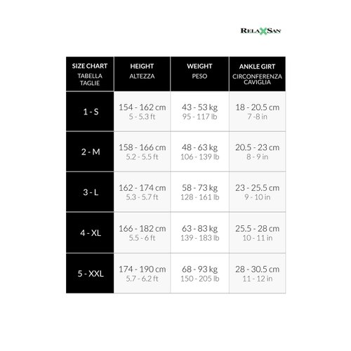 Relaxsan Basic 850 (2 Pairs - Skin 1/S) - moderate support knee high socks 15-20 mmHg, 100% Made in Italy