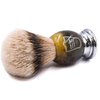 Parker Silvertip Badger Shaving Brush-Faux Horn Handle with a Chrome Base, Long Loft Dense Bristles- Men's Badger Shaving Brush with Stand Included