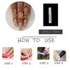 MISUD Long Coffin Press on Nails Ballerina Fake Nails Bling Gold Glitter Artificial Acrylic Nails Glossy Glue on Nails Elegant Nude Pink Gel Stick on False Nails with Design 24 pcs
