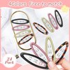 BOSMIOW Big Oval Water Drop Shape Women Hair Clips,Tortoise Metal Snap Clips,Ellipse Stoving Varnish Hair Clips,Drop Glue No Slip Hair Barrettes for Girls Women Hair Accessories,24Pcs