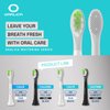 Oralica Compatible for Philips Sonicare W DiamondClean Replacement Toothbrush Heads HX6062 HX6063 HX6064, Whitening, Plaque Stain Removal with Medium Bristles and Tongue Cleaner Rubber, White, 6 Pack