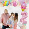 Ice Cream Birthday Decorations, 5 Pcs Dokuna Ice Cream Balloons 2nd Birthday Decorations for Girls, Giant Number 2 Foil Mylar Balloon, 2 Years Old Ice Cream Theme Birthday Party Supplies Decor (2nd)