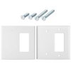 Bates- Combination Wall Plate, Decorator/Blank, 2 Gang Wall Plate, Wall Switch Plate Cover, 2 Gang Switch Plate, Double Gang Wall Plate, 2 Gang Wall Plate White, Wall Plate Combination