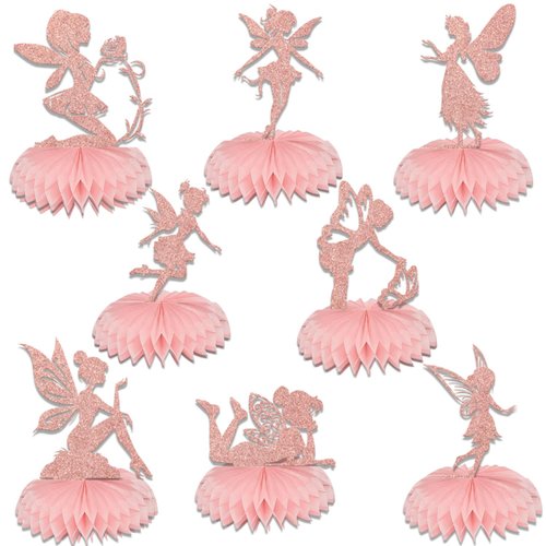 8 Pcs Fairy Honeycomb Centerpieces Fairy Centerpieces for Tables Fairy Birthday Baby Shower Party Decorations Fairy Themed Party Decor Supplies