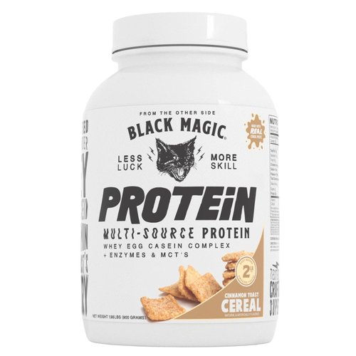 Black Magic Protein Powder Whey Egg Casein Complex + Enzymes & MCT's Recovery 2lbs Cinnamon Toast Cereal Flavor