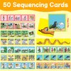 HugHush Sequencing Cards,Sequence Board Game for Kids,Story Storytelling,Speech Therapy Toys Materials for Autism,Social Skills,Sentence Building,Educational Classroom Preschool Learning Activities