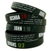 Ezekiel Gift Co. Christian Wristbands for Guys (6-pack) - John 3:16, Romans 12:2, and Joshua 1:9 - Religious Bible Gifts for Him Christian Men