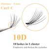 IECILI Individual Lashes/Lash Clusters 240pcs 9-14mm Cluster Eyelash Extensions /12 Roots/C Curl /0.07mm Cluster Lashes/Faux Mink Lash Extensions (C Curl, 10D Cluster Lashes)