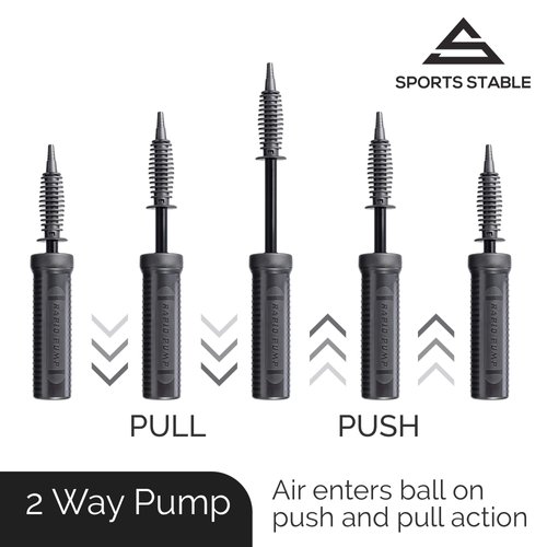 Sports Stable Exercise Ball Pump, Dual Inflation Manual Air Pump for Your Gym Ball, Swiss Ball, Yoga Ball, Pool Inflatables and Party Balloons