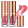 LANGMANNI Tinted Lip Oil, Vibrant High-Shine Moisturizing Lip Care, Six Distinct Shades With Versatile & Cruelty-Free 0.24 Fl oz (#02+04, 0.25 Fl Oz (Pack of 2))