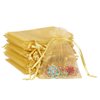 Boshen 100/200PCS Organza Gift Candy Sheer Bags Mesh Jewelry Pouches Drawstring Bulk for Wedding Party Favors Christmas (3" X 4"(100PCS), Gold)