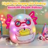 BSTAOFY Light up Music Happy Birthday Axolotl Soft Plush Pillow Birthday Stuffed Animal Axolotl Birthday Gift for Toddler Kids Girls, 12''