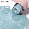 MAYCHAO 15ML Light Green Glitter Gel Nail Polish 1Pc Green Shimmer Gel Polish Soak Off UV LED Nail Polish Nail Art Starter Manicure Salon DIY at Home, 0.5 OZ
