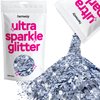 Glitter Multi Size Azure Blue Ultra Sparkle Sequins Nail Face Festival Christmas Halloween Makeup Chunky Fine 100g / 3.5oz