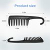 Wapodeai Wide Tooth Comb Shower Comb With Hook, Good for Curly Hair Wet Dry, Premium Tangle Free Combs Black.