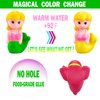 Color Changing No Hole Bath Toys for Toddlers Kids, Color Change Rubber Animal Toys with Bath Book & Drying Bag, Mermaid Bath Toys Water Toys Floating Fish Toys Dinosaur Toys for Bathtub Pool