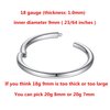 9mm Nose Rings 18 Gauge Hoop Earrings Silver 18g Cartilage Septum Clicker Lip Rings Helix Rook Earrings Nose Piercing Septum Jewelry Surgical Steel