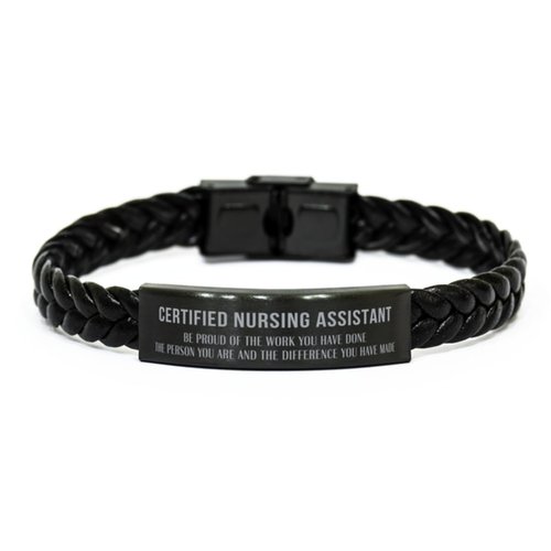 Certified Nursing Assistant Braided Leather Bracelet Gifts, Certified Nursing Assistant Appreciation Gifts for Women or Men, Thank you Certified Nursing Assistant Retirement Appreciation Gifts for