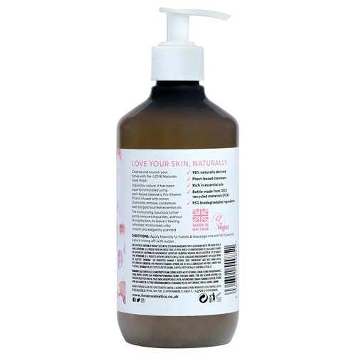 I Love Naturals Rose and Argan Hand Wash - Hydrating Hand Soap with Essential Oils - Skin-Smoothing Formula - Plant-Based Cleansers - 16.9 oz