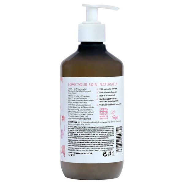 I Love Naturals Rose and Argan Hand Wash - Hydrating Hand Soap with Essential Oils - Skin-Smoothing Formula - Plant-Based Cleansers - 16.9 oz
