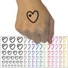 Heart in Heart Love Temporary Tattoo Water Resistant Fake Body Art Set Collection - Light Blue (One Sheet)