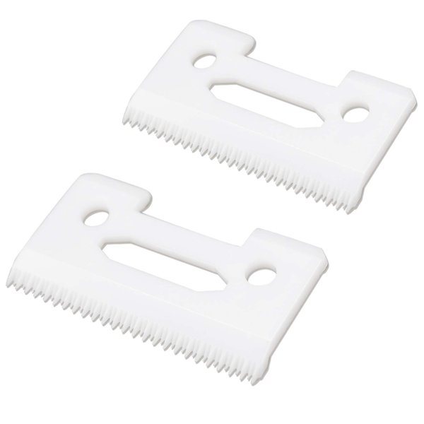 2 Pieces Professional 2-Hole Stagger Tooth Replacement Zirconia Ceramic Moving Cutter Blades #2161, Compatible with Wahl 5 Star Series Magic Clip Senior Super Taper 8148/8504/1919 Hair Clippers (2)