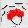 Chanaco Halloween Headband Bat Headband Costume Red Flower Crown Flower Headband Flower Crowns for women Flower Crown for Girls Rose Floral Crown Flower Headbands for Women