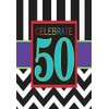 Must-Have Chevron and Stripes 50th Birthday Party Luncheon Napkins Tableware, Pack of 16, Multi , 6.5"6.5" Paper
