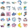 150PCS Cute Shark Stickers for Kids Toddlers Water Bottle Car Party Bags Resin Wall Phone Case Scrapbook Poster Vinyl Stickers Décor