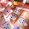 Noveread 24 Pack Valentines Day Gifts Include 24 Pcs Valentines Cards with 24 Pcs Watercolor Paint Bulk 24 Pcs Valentines Gold Foil Rope Mini Watercolor Paint Set for Party Classroom (Vivid Style)
