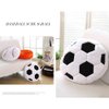 Basketball Plush Pillow Fluffy Durable Stuffed Football Throw Pillow Ball Sports,14inch/35cm Ball Pillow Round Plush Pillow Toy Sofa Room Decoration Soft Sports Toy Gift (Black and white football)