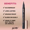 Skone Cosmetics Insanely Intense Tattooed Eyeliner Pen - 5-piece Set - Waterproof Liquid Eyeliner, Long-Lasting, Sweat Proof, Smudge Proof Liquid Eyeliner - Jet Black (with FREE Travel Size mini)