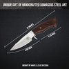 BIGCAT ROAR Handmade Damascus Tracker Knife - Full Tang Fixed Blade Hunting Knife with Sheath and Walnut Wood Handle - 10″ EDC Outdoor Knife - Black Jaguar