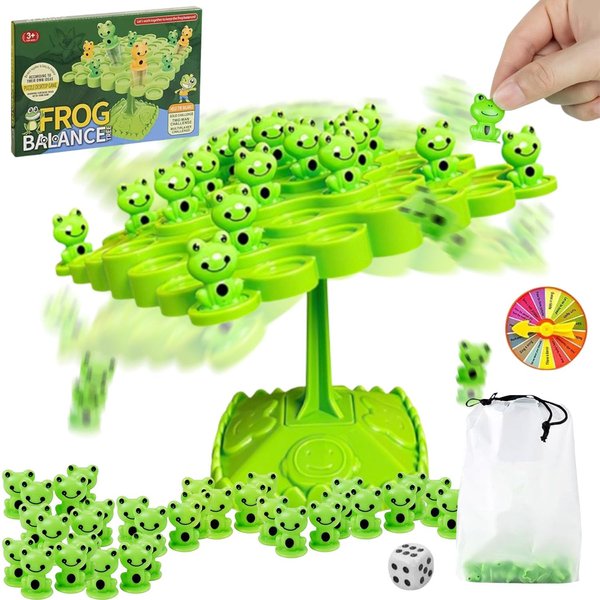 Yeopopshop Frog Balance Game，Balance Board Game，Two-Player Balanced Tree Board Game, Montessori Frog Balance Tree Educational Toys, Children Desktop Game Gift for Boys Girls