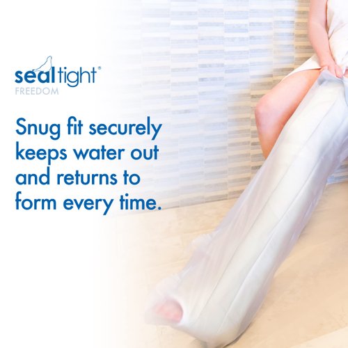Brownmed - Seal-Tight Freedom Cast & Bandage Protector - Shower Cast Cover for Legs - Waterproof Shower Protector - Leg Cast Bag for Shower & Swimming - Adult Leg