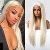 Allbell 613 Synthetic Lace Front Wig 28Inch Blonde Wigs for Women Long Straight Platinum Blonde Wig with Baby Hair Free Part 13×4 Frontal HD Lace Wig Heat Resistant Fiber