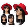 Newshair Bald Mannequin Head with Eyelash Female Wig Head Professional Cosmetology for Wig Making and Display Hat Helmet Glasses or Masks Display Head Model with Free T-Pins
