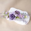 PartyforU Purple Flower Hair Comb - Handmade Wedding Floral Combs Bridal Comb for Hair for Bride Bridesmaid Women Girls Prom Bridal Shower Maternity Shoot