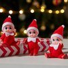 JOYIN 3PCS Christmas Red Tiny Elf Doll Soft Plush Toy Doll for Christmas Decor, Xmas Gift, Xmas Elf Doll Clothing Elf Doll